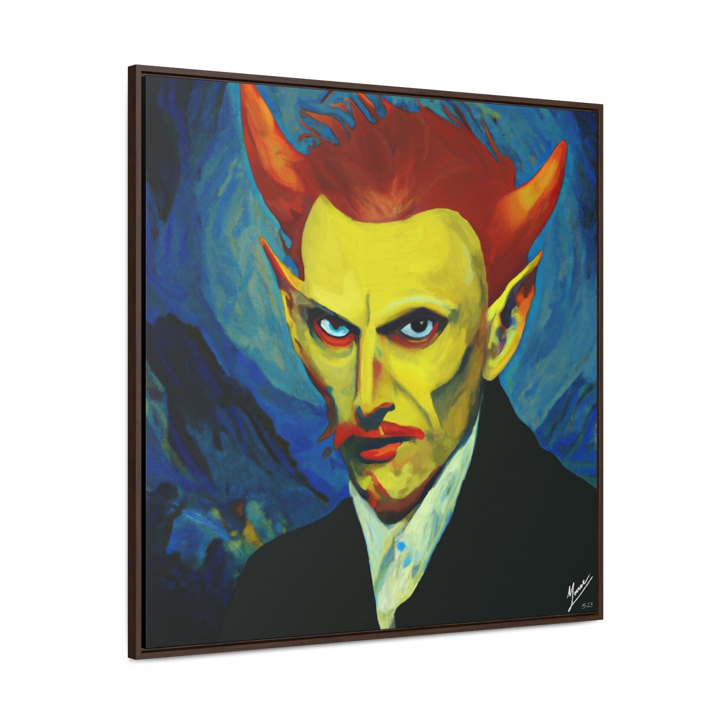 Unrighteous man Canvas Wrap, Square Frame