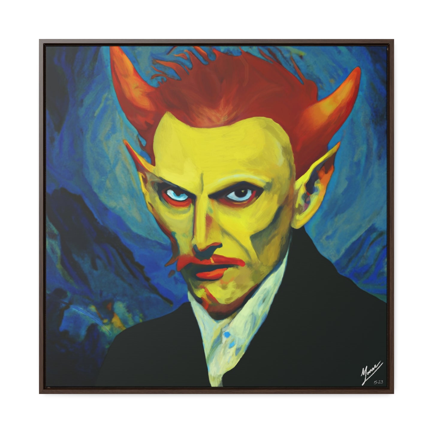 Unrighteous man Canvas Wrap, Square Frame