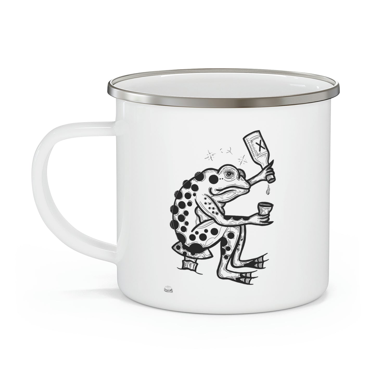 DRUNK FROG Enamel Camping Mug