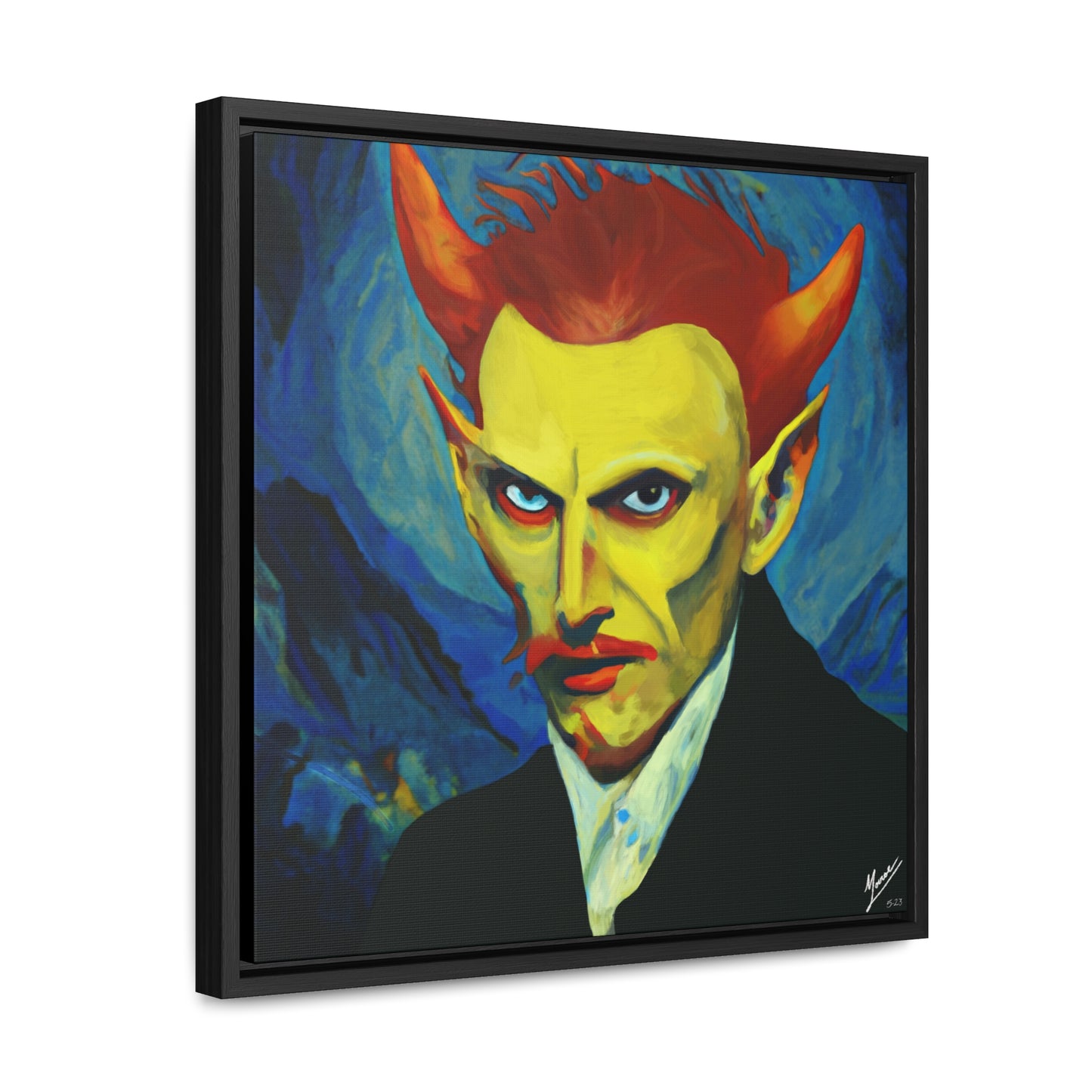 Unrighteous man Canvas Wrap, Square Frame