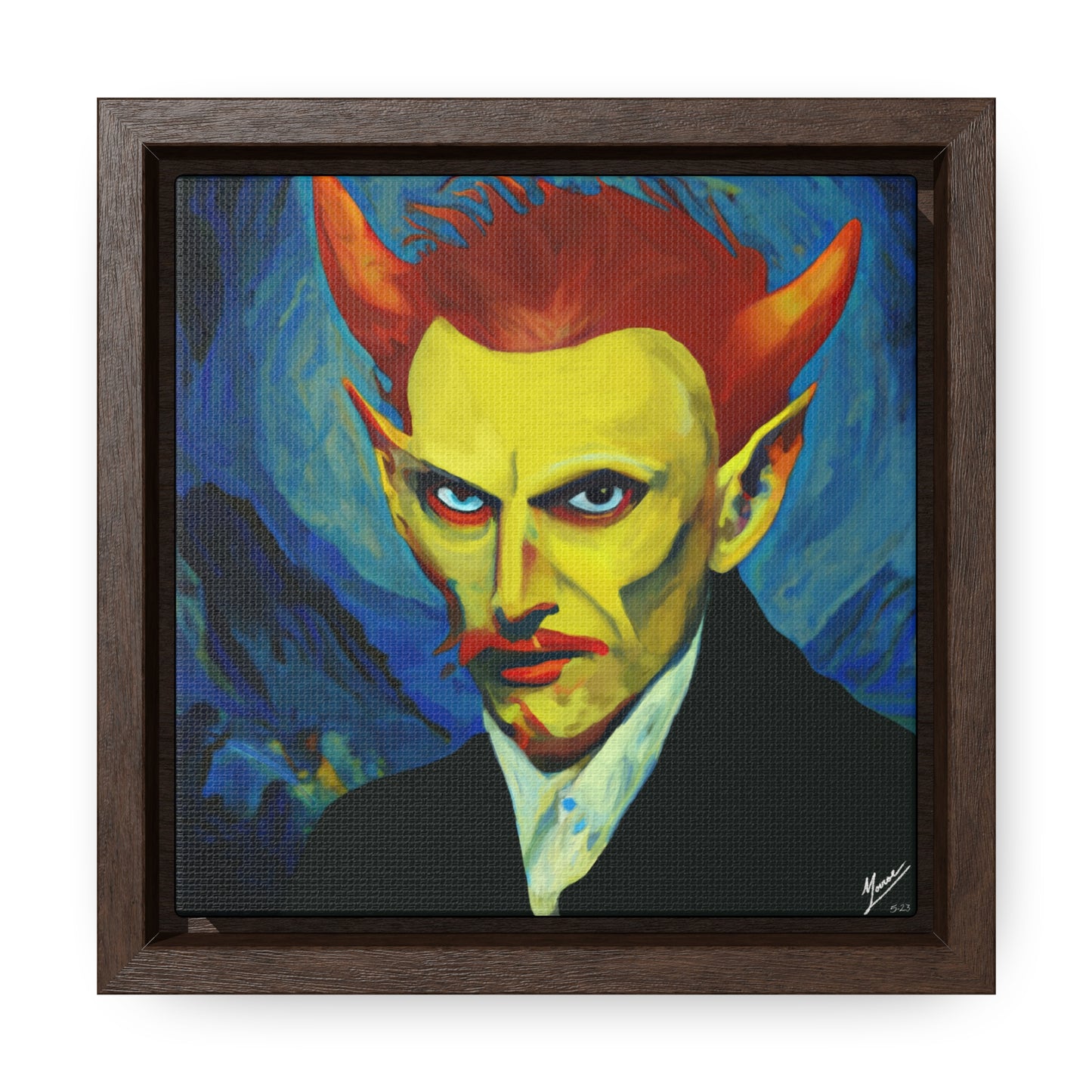 Unrighteous man Canvas Wrap, Square Frame