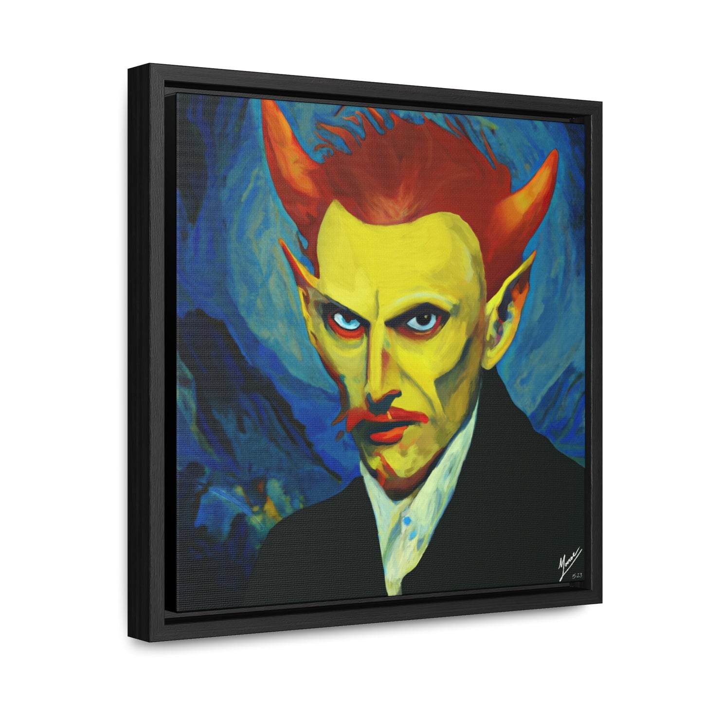 Unrighteous man Canvas Wrap, Square Frame